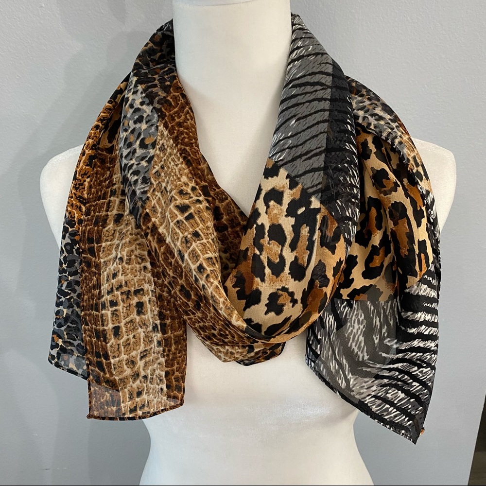 Animal print long polyester scarf Cejon accessory